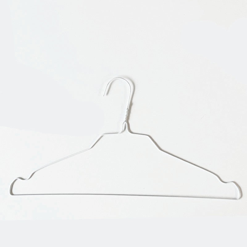 SuperSellerS white metal wire clothes hanger with notches for straps, 40 cm adult size for shirts and dresses