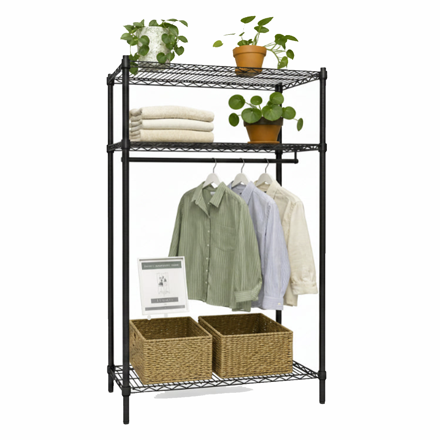 Garderobe Reol - TUBO (B 122 x D 46 x H 220 cm.) - Sort
