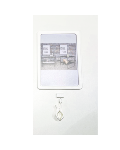 Clear Grip, skilteholder, med plastramme clips, hvid, H9 cm