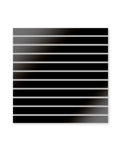 Rillepanel (120 x 120 cm.) u/lister - Sort højglans. 15 cm - 7 spor