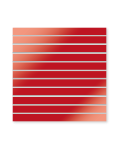 Rillepanel (120 x 120 cm.) u/lister - Rød højglans. 15 cm - 7 spor