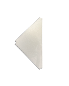 Tubo, plastplade, klar, 46 x 46 cm til trekanthylde runde hjørner
