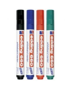 Tuschsæt - Whiteboard Marker. 1,5-3 mm. 4 stk. Farve: Blå, rød, grøn, sort