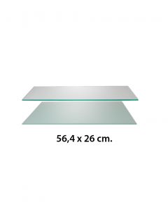 Glashylde t/ U-bøjlestang (56,4 x 26 cm.) t/ rillepanel
