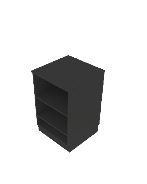 Basis Disk sort med 2 hylder. 60 x 60 x H96 cm