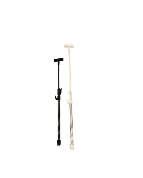 Skilteholder m. fjeder,  teleskopisk. Til tråd, H33-58 cm. Vælg farve
