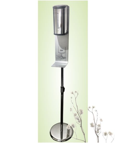 Dispenser t/ hånddesinfektion på stander, krom