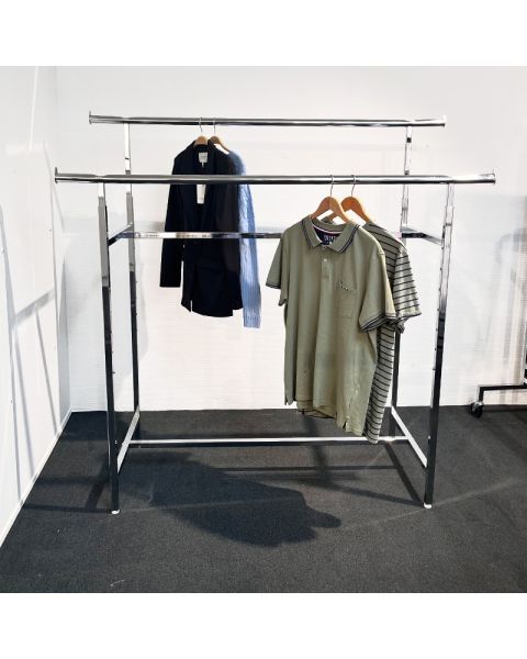 Twin, dobbeltstativ, højdejusterbar, krom, B150 x H122-170 cm