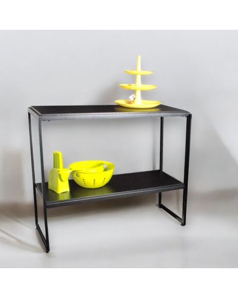 HAPPY! oplægsbord- / reol. B94 x D40 x H82 cm. Sort metal stel. Vælg farve på bordplade