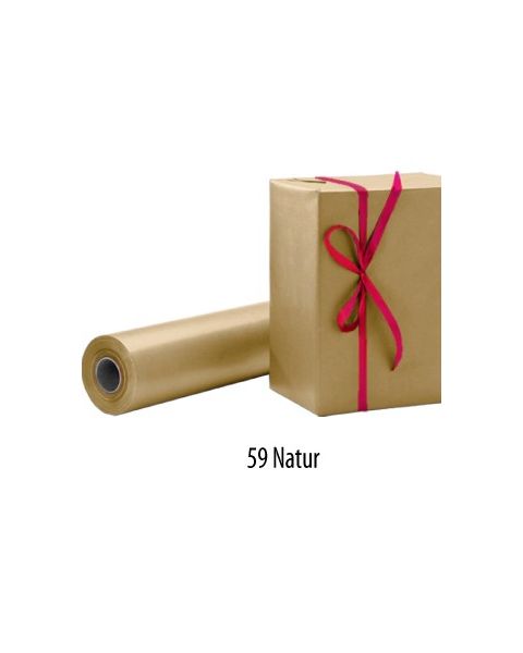 Gavepapir B 70 cm. - Ensfarvet - kraftpapir