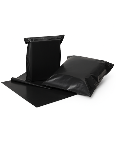Forsendelsesposer m/ tape, sort - postordrepose.