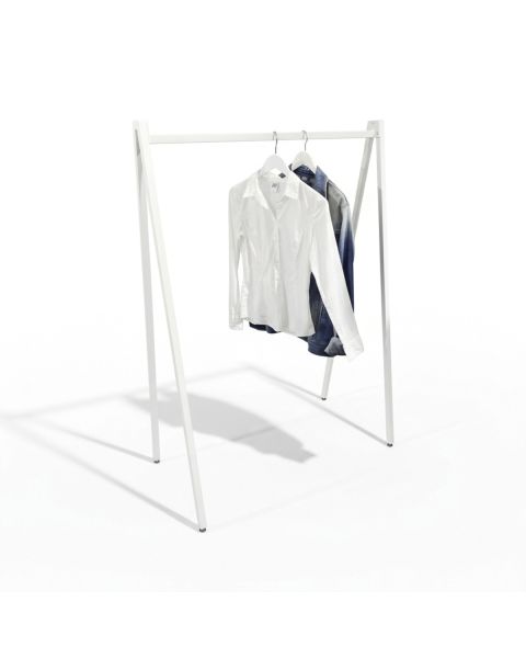 Bøjlestativ, v-formet, hvid, B100 x D50 x H142 cm