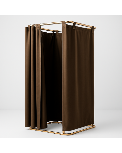 Mobilt prøverum. Inkl. Sort forhæng