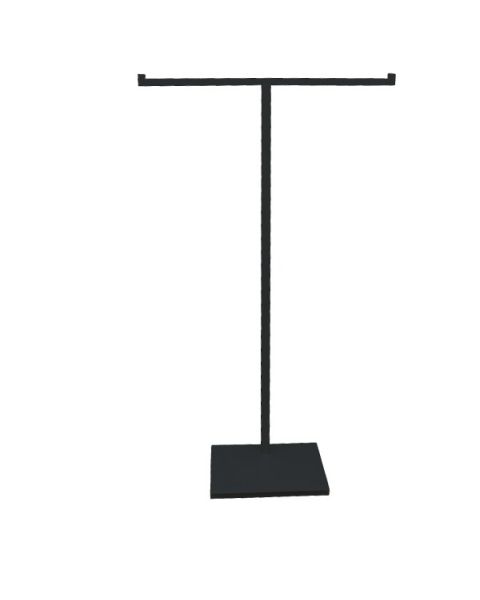 T-display - Højdejusterbar. Sort. H43-81 cm. Firkantet fod - smykkedisplay