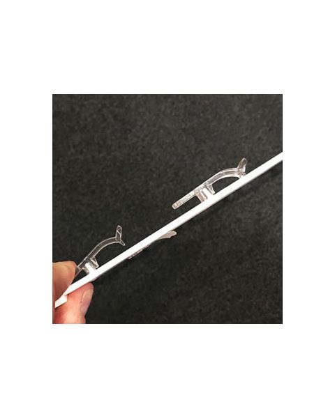 Display strips, med 12 kroge, inkl. holder, hvid, L41,5 cm