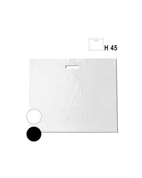 Plastikpose - Stor (B 56 x D/BF 8 x H 45 cm.) - Budget - 100 stk. Vælg sort eller hvid