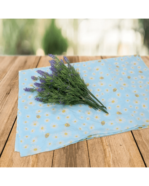 Silkepapir - 100 ark - m/bier og blomster