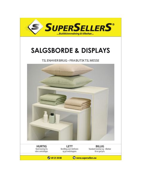 Katalog med salgsborde og displays