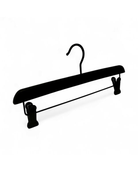 Vesterhavs Buksebøjle, gummicoated. Mat sort træ 35 cm med sorte plast klemmer