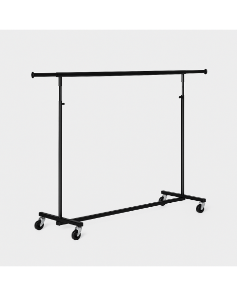 Konfektionsstativ - Sort - Ekstra bred. B 150-210(bøjleudtræk) x H130-200 cm. LUKSUS 