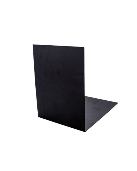 Bogstøtte, sort. 20 x 20 x 15 bred. 1 mm, metal.