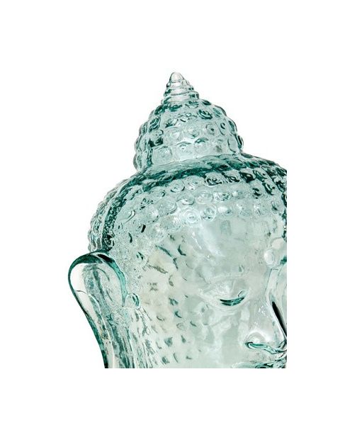 Glashoved, mindfulness, klar glas, H30 cm