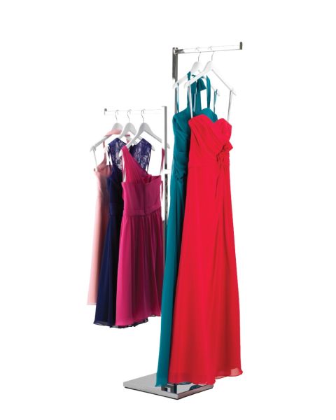 Click, Joystativ, med 2 lige arme i krom, højdejusterbar, har stillesko, krom stativ, H120-210 cm