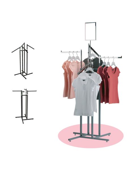 Joy-stativ 4 armet - tøjstativ H125-195 cm m/ 4 lige højdejusteres arme. Vælg farve på stel og arme