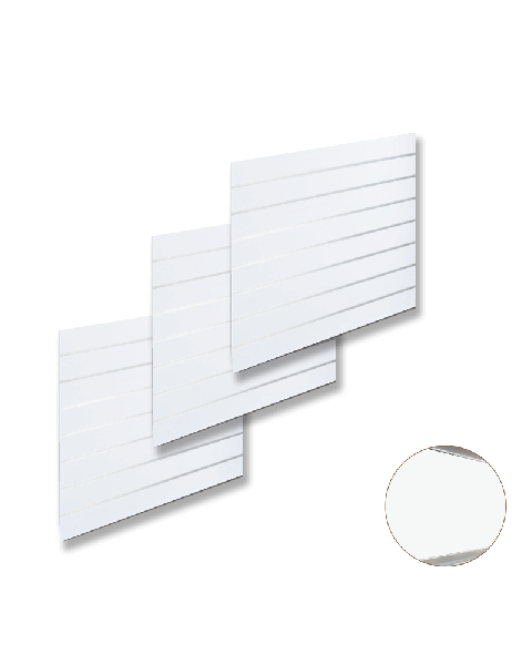 Rillepanel - 120 x 240 cm. - hvid - 10 cm. ( 3 stk. 120 x 80 ) - Supersæt, let tekstur