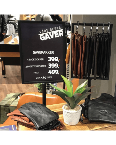 Menukort holder i metal på fod. Vælg størrelse