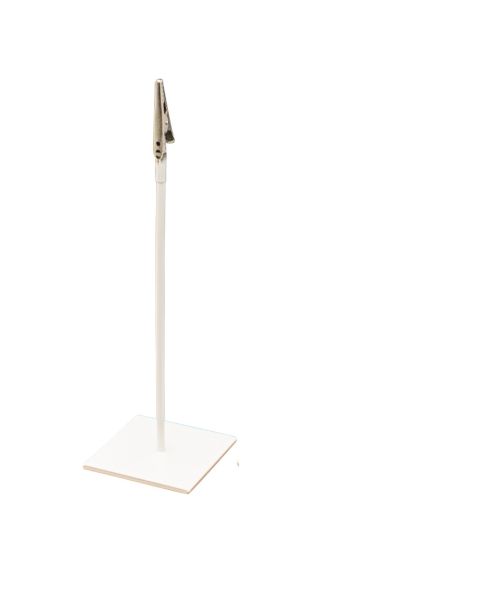 Skilteholder med krokodillenæb, H20 cm, hvid