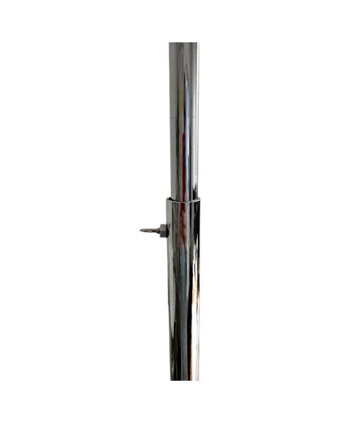 Metalfod til giner. Krom - EKSTRA stor fodplade Ø 40cm, H66-132 cm