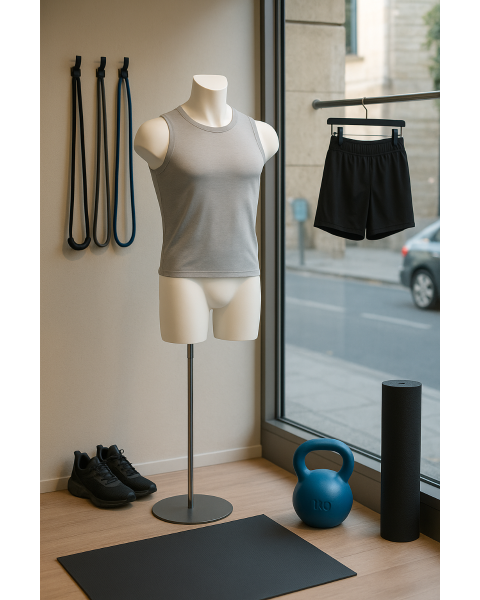 Performance herretorso, XL, hvid, metalfod krom