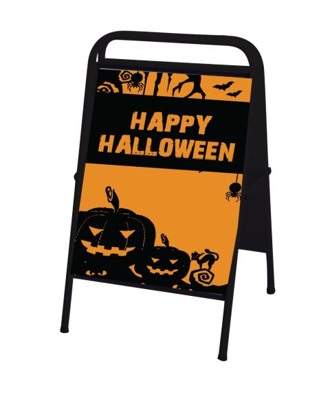 Plakat. Halloween, orange med sort tryk, 50 x 70 cm