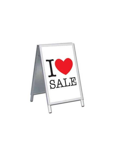 Plakat. I love SALE, hvid med rødt tryk, 50 x 70 cm