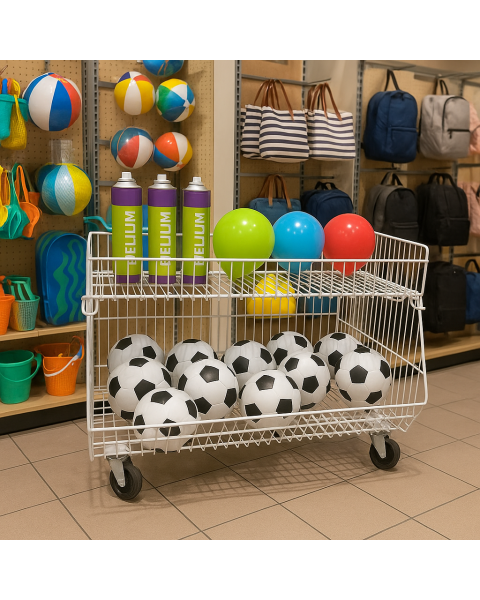 Stabelkurv, komplet, med 1 kurv og topkurv, inkl. hjul, hvid, 85 x 60 x H63 cm