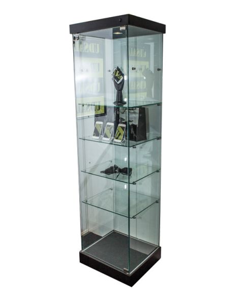 Vitrine - Toscana 1 - høj model. 50 x 46 x H 184 cm. - Sort