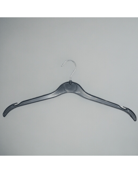 Plastbøjle, voksen, formpresset, med hak og uden stang, sort, 41 cm. Letvægt Discount.