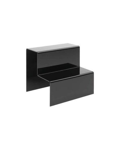 Trindisplay, 2-trin, sort akryl, B 24 x D 20 x H 20 cm.