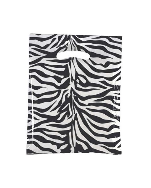 Plastposer m/ tryk - Leopard eller Zebra - mellem 39 x H 45 cm. 100 stk. Vælg tryk