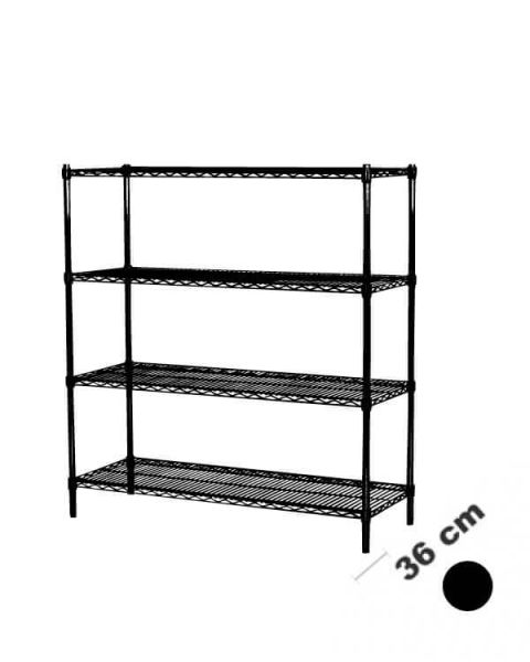 Reol - Sort (B 122 x D 36 x H 160 cm.)