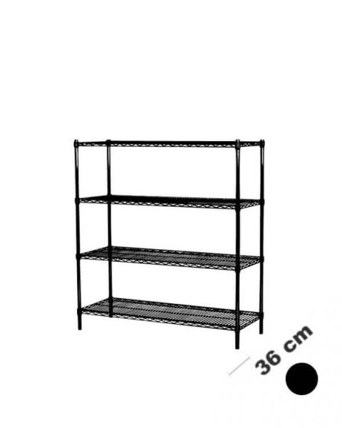 Reol - Sort (B 122 x D 36 x H 160 cm.)