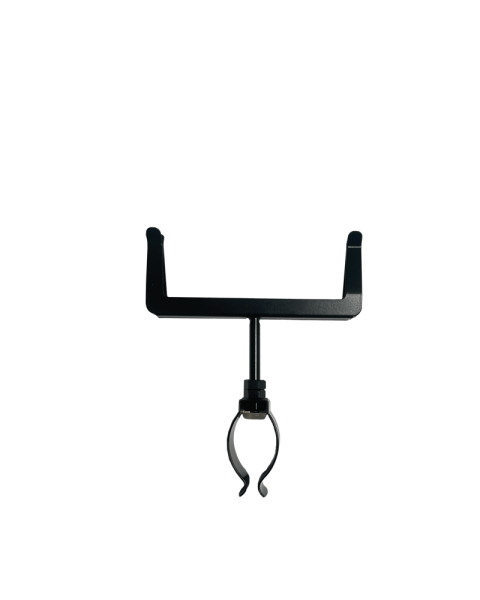 Skilteholder, til ovale rør, med clips, sort, B11 cm