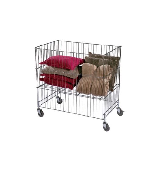 Salgskurv i krom m/ hjul. B 80 x D 50 x H 70 cm