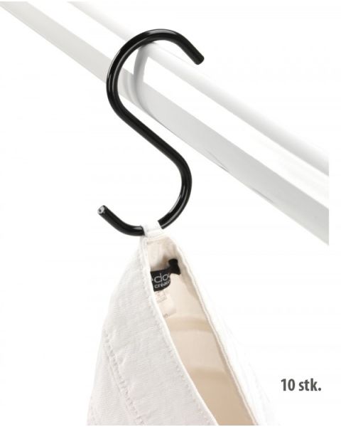 S-krog / jeans krog H11,5 cm. - sort - 10 stk.