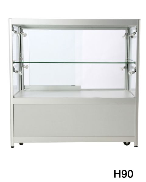 Vitrine H90 med underskab - alufarvet- Verona