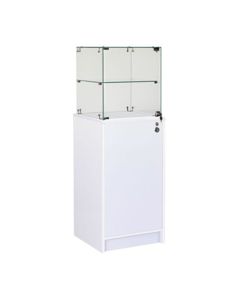 Vitrine m/ skab H 148 cm.  - Slimline. Vitrineskab