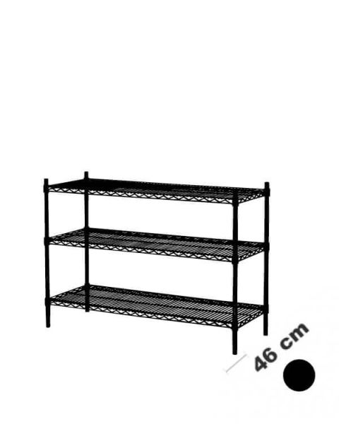 Reol - Sort (B 122 x D 46 x H 90 cm.)