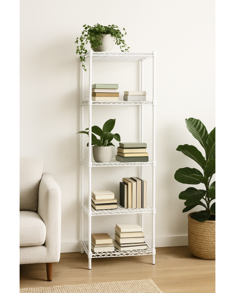 Reol - TUBO (B 61 x D 46 x H 220 cm.) - Hvid glans