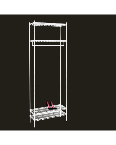 Reol - TUBO (B 61 x D 46 x H 220 cm.) - Hvid glans